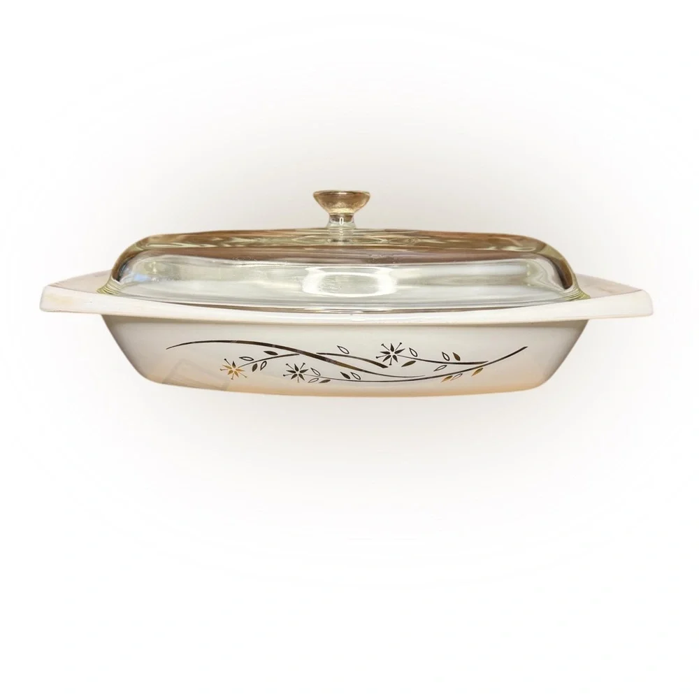Vintage Pyrex Golden Honeysuckle Casserole Dish